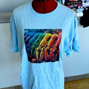 Rainbow lobster tee
